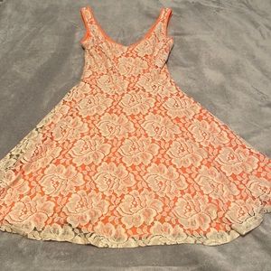 Orange and Cream laced Dress